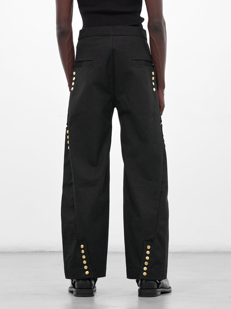 Black Paneled Wide Leg Pants (MBS3-TRS-PHTP-BLACK)