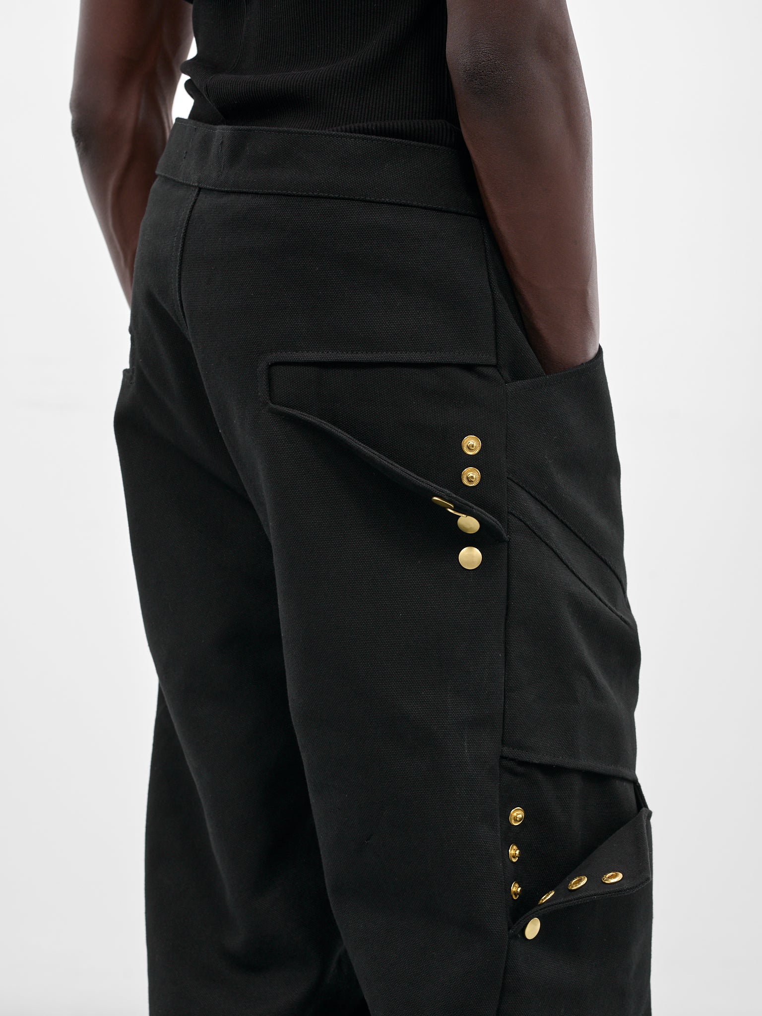 Black Paneled Wide Leg Pants (MBS3-TRS-PHTP-BLACK)