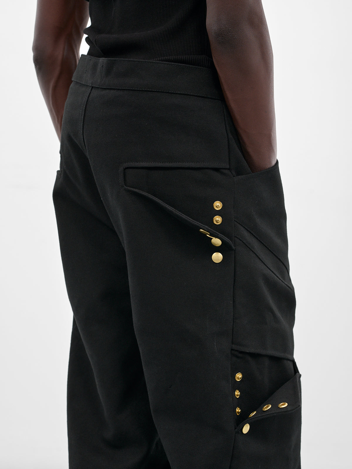 Black Paneled Wide Leg Pants (MBS3-TRS-PHTP-BLACK)