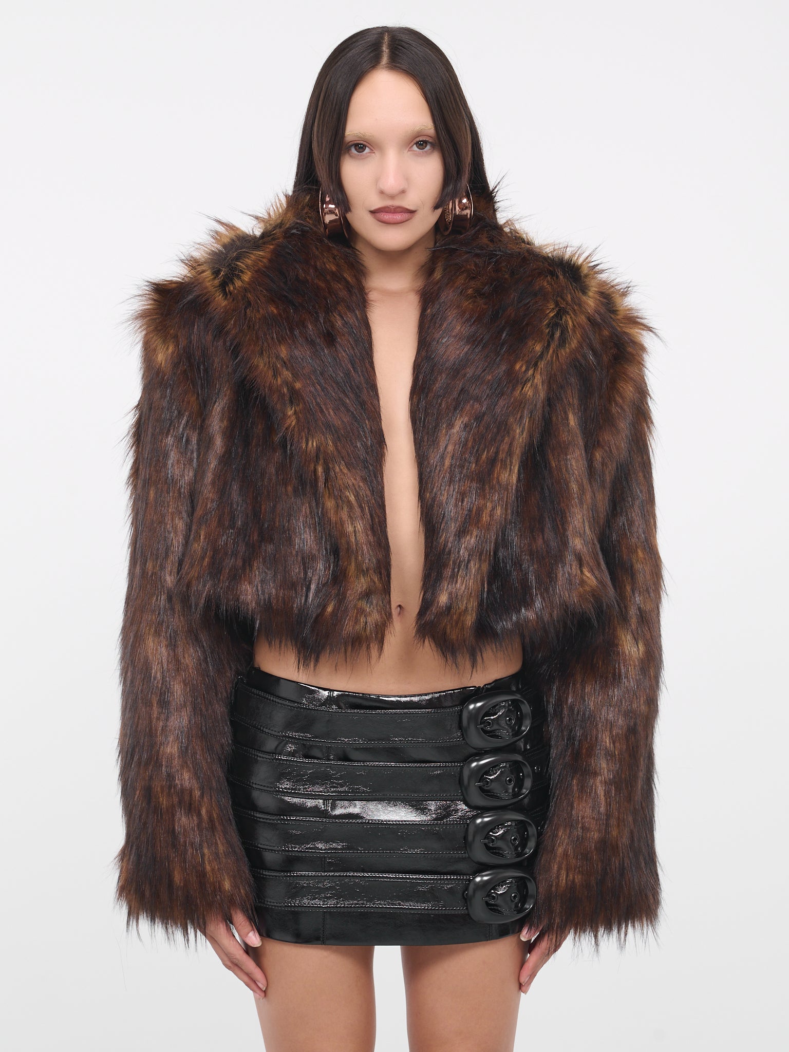 Faux-Fur Crop Jacket (MCACPEJA10-MULTI)