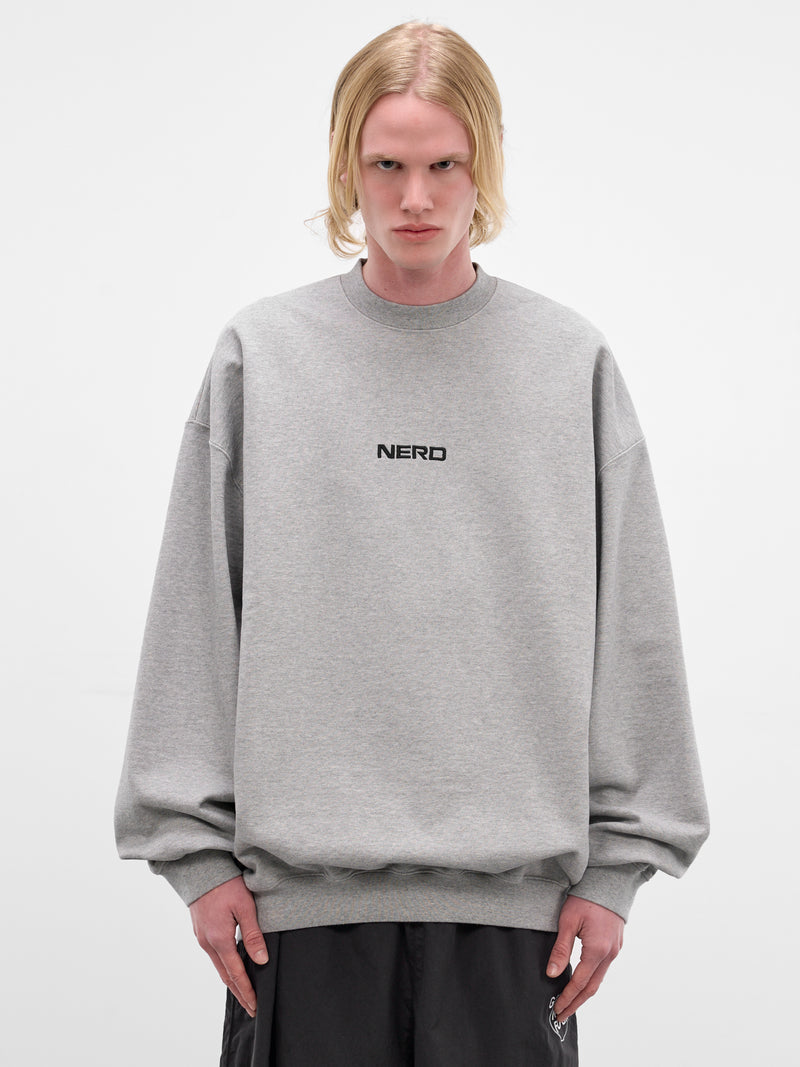 Gray Oversized Nerd Crewneck Sweatshirt (ME76CW206G-GREY-MELANGE)