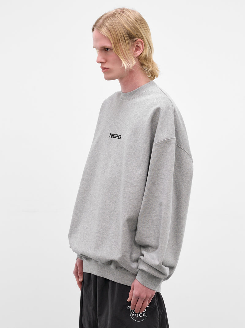 Gray Oversized Nerd Crewneck Sweatshirt (ME76CW206G-GREY-MELANGE)
