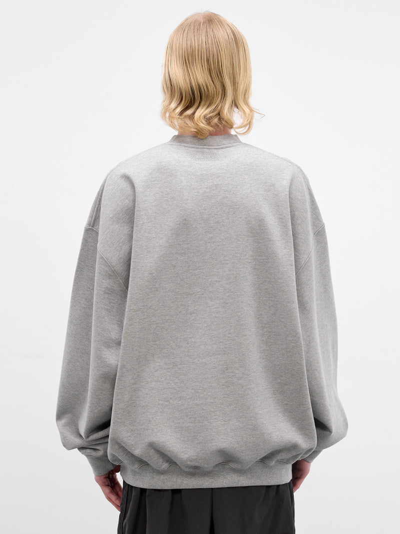 Gray Oversized Nerd Crewneck Sweatshirt (ME76CW206G-GREY-MELANGE)