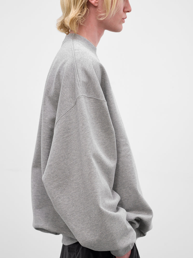 Gray Oversized Nerd Crewneck Sweatshirt (ME76CW206G-GREY-MELANGE)