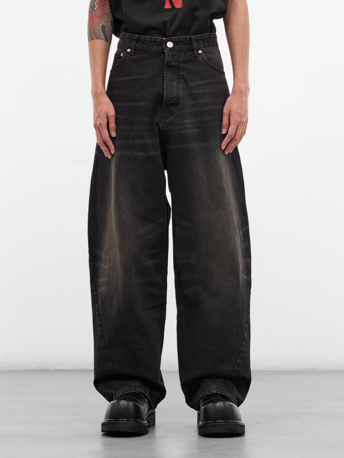 VETEMENTS Black Denim Spiral Jeans | H.Lorenzo - front