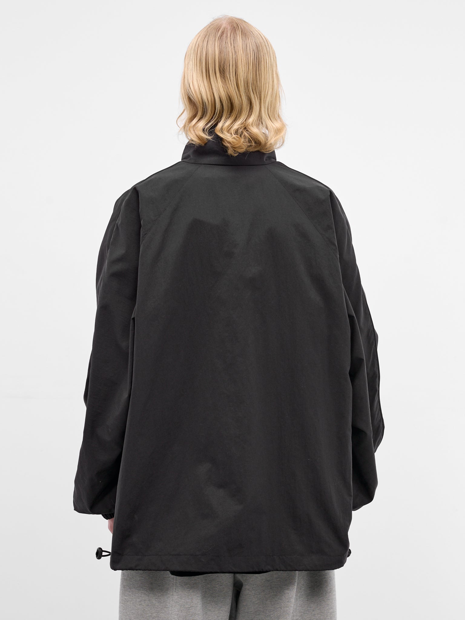 Black Nylon Embroidered Windbreaker (ME76GJ121B-BLACK)