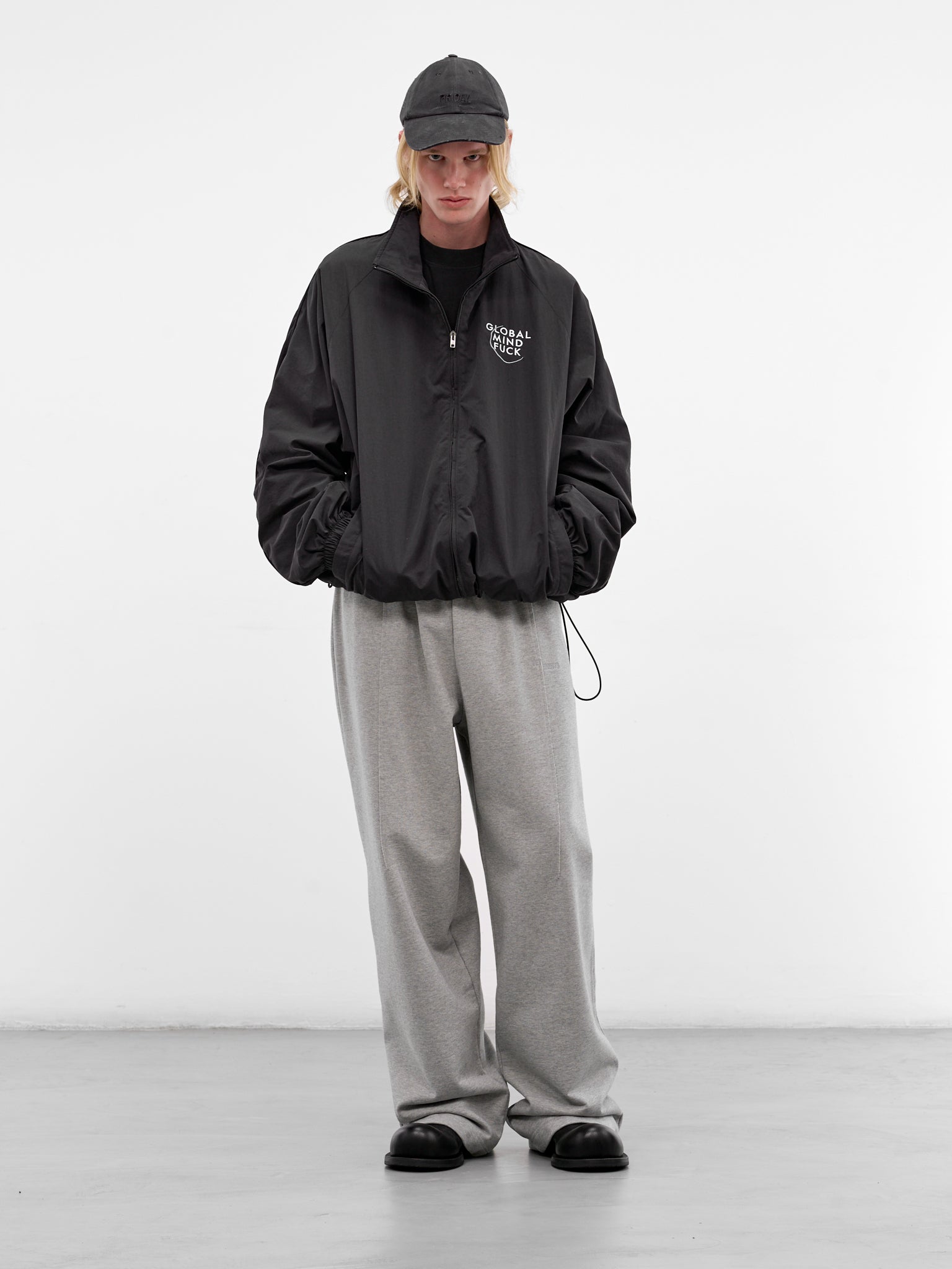 Gray Melange Molleton Baggy Sweatpants (ME76SP208G-GREY-MELANGE)