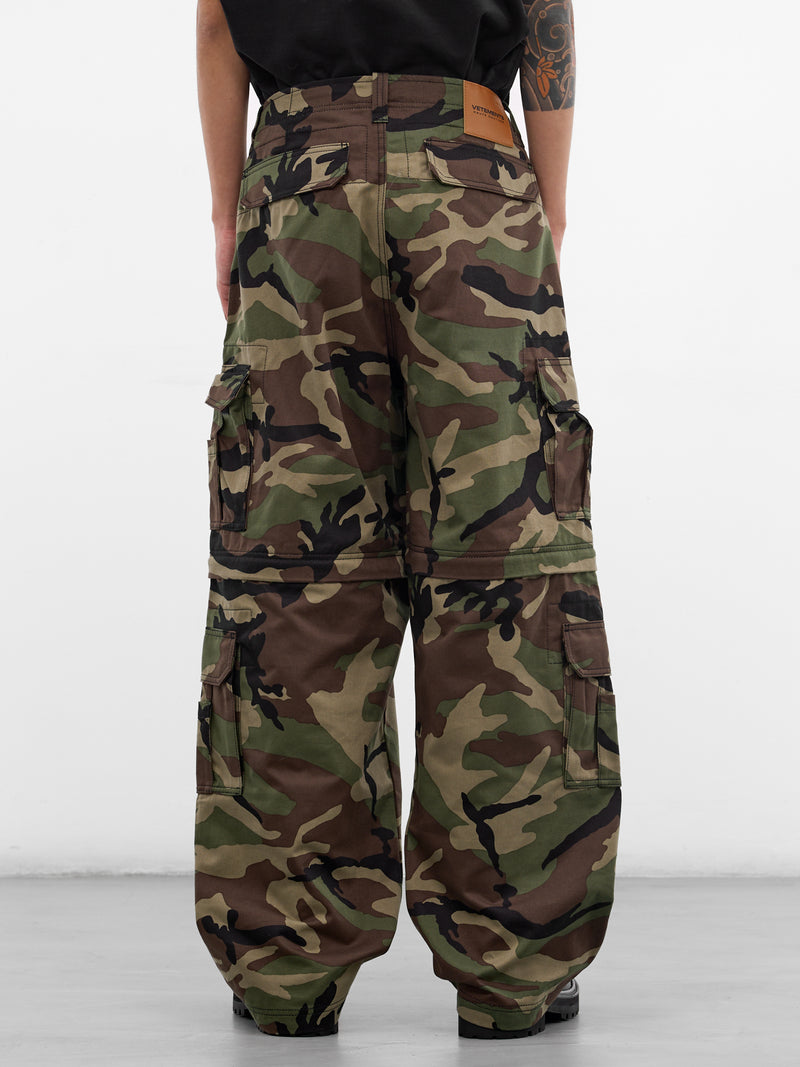 Green Camouflage Zip Cargo Pants (ME76PA096XE-GREEN-CAMO)