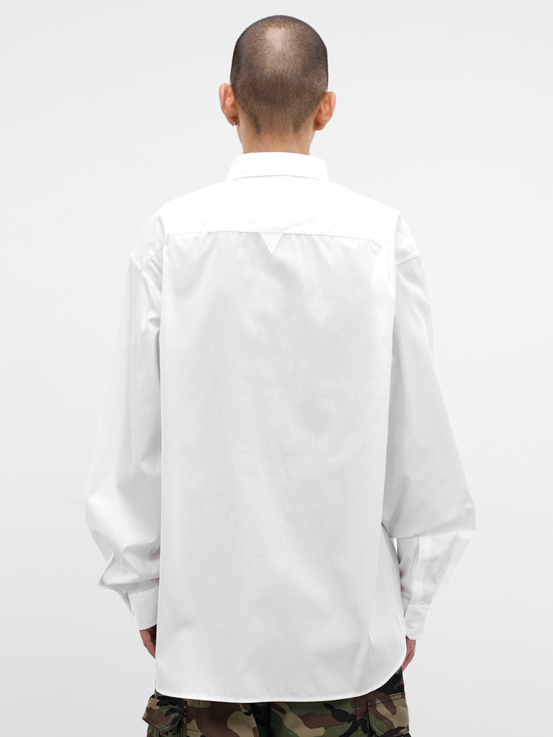 White Ironing Burn Graphic Shirt (ME76SH045W-WHITE)