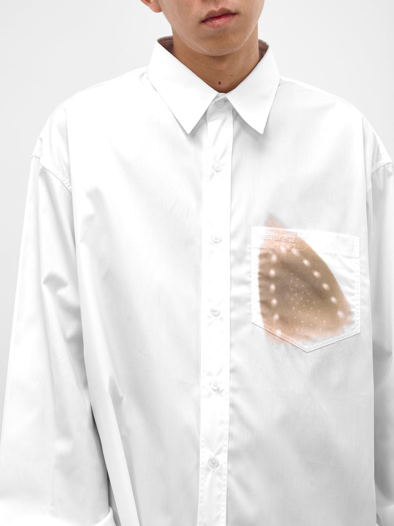 White Ironing Burn Graphic Shirt (ME76SH045W-WHITE)