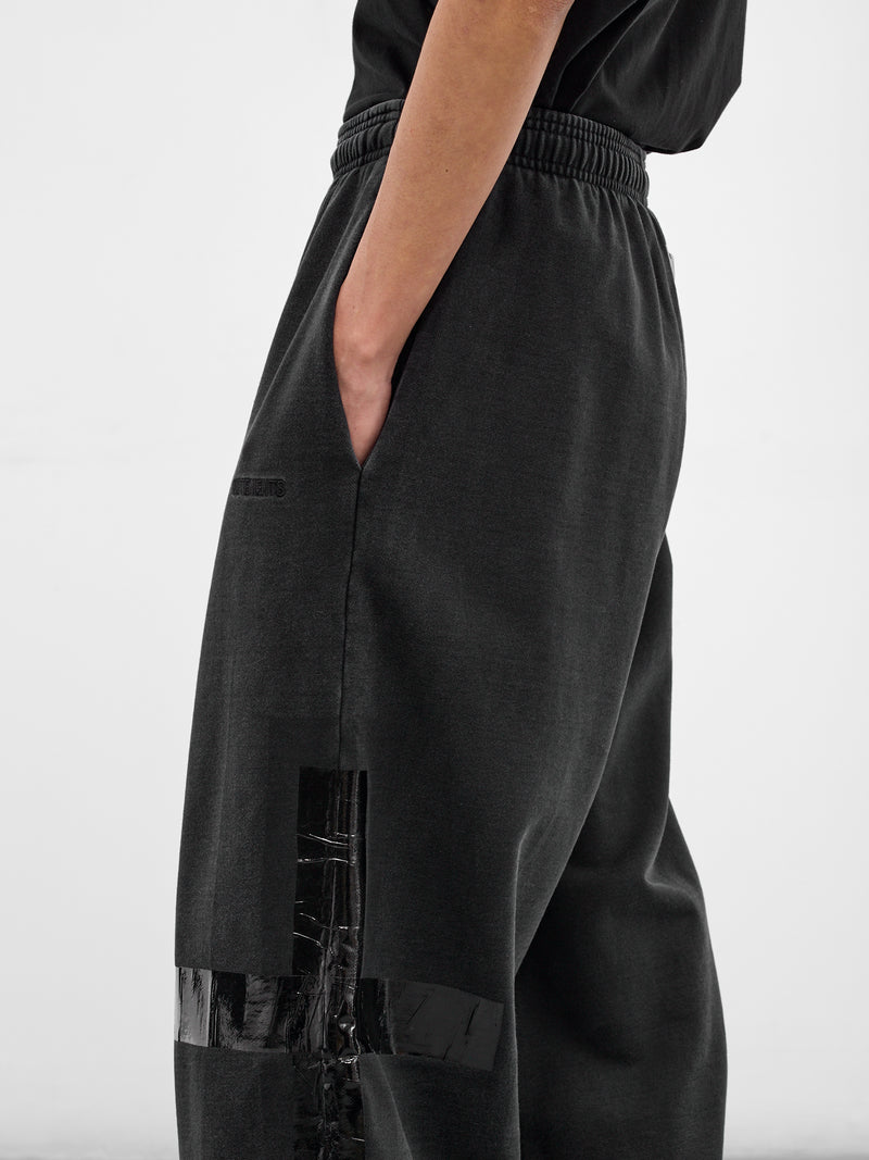Black Cotton Duct Tape Sweatpants (ME76SP146B-BLACK)