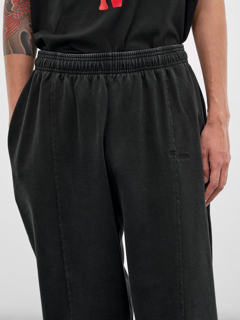 Black Deconstructed Cut-Up Sweatpants (ME76SP204B-BLACK)