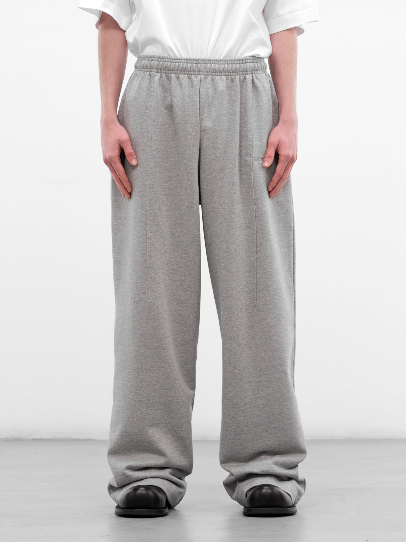 Gray Melange Molleton Baggy Sweatpants (ME76SP208G-GREY-MELANGE)