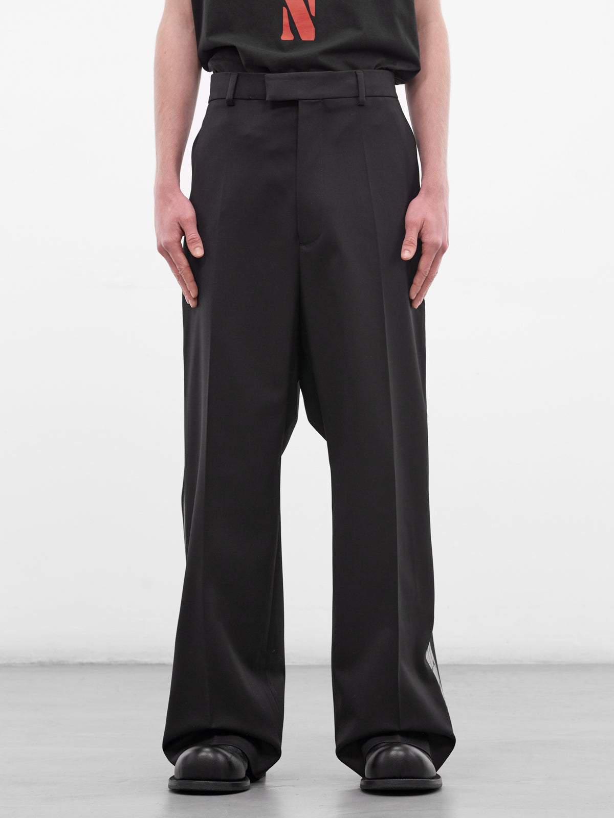 Black Wool Duct Tape Pants (ME76TP026B-BLACK)