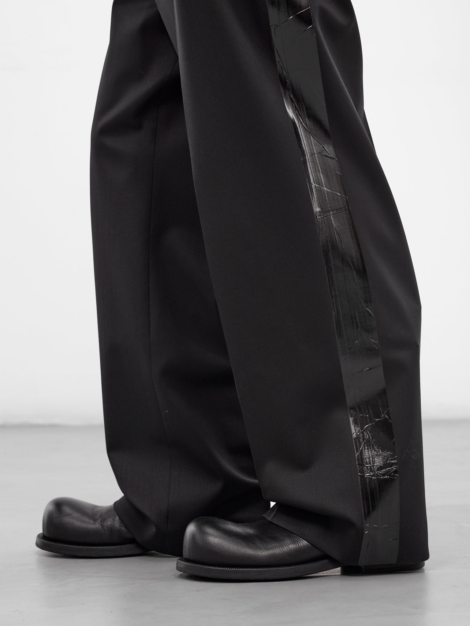 Black Wool Duct Tape Pants (ME76TP026B-BLACK)