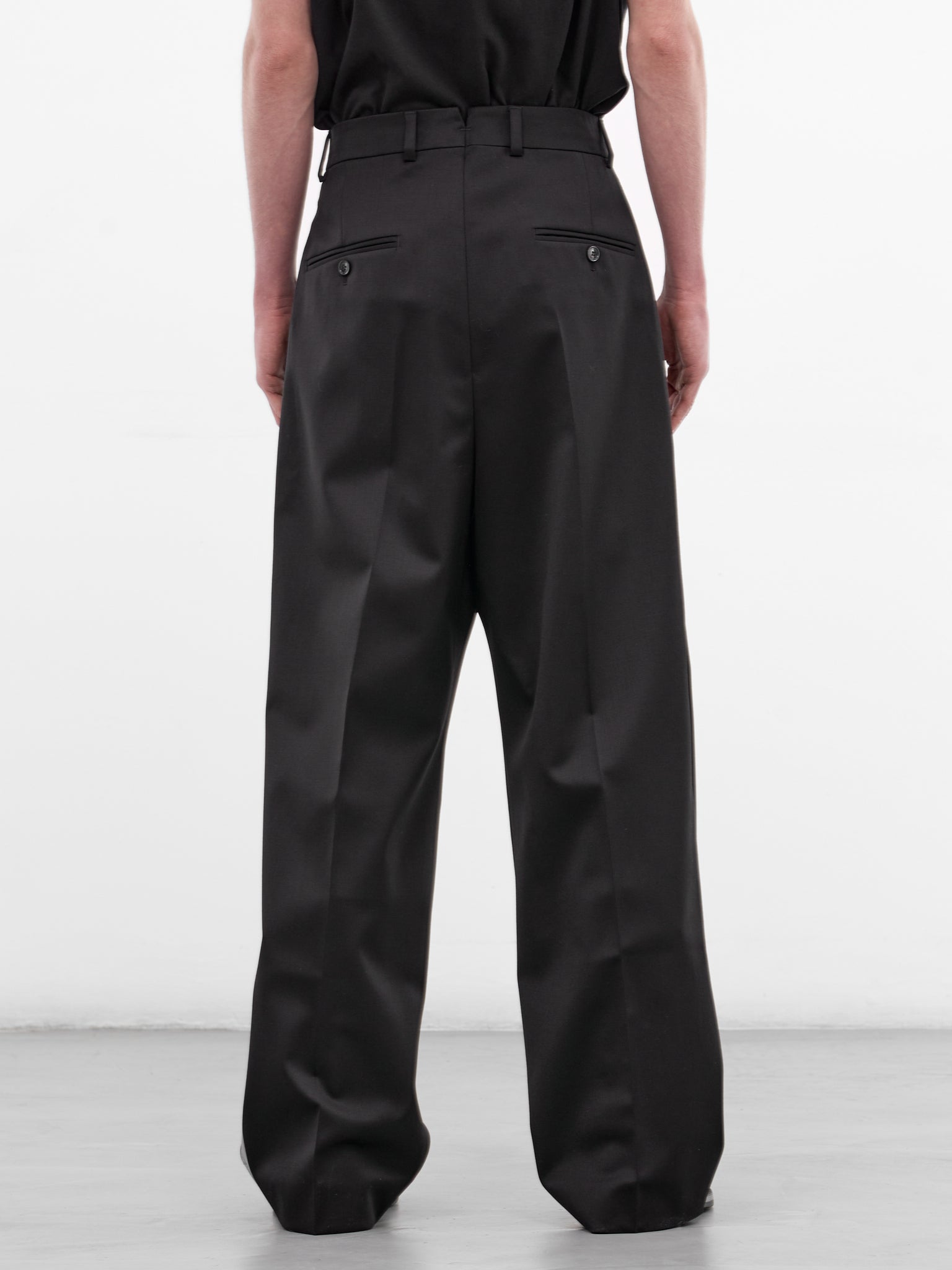Black Wool Duct Tape Pants (ME76TP026B-BLACK)