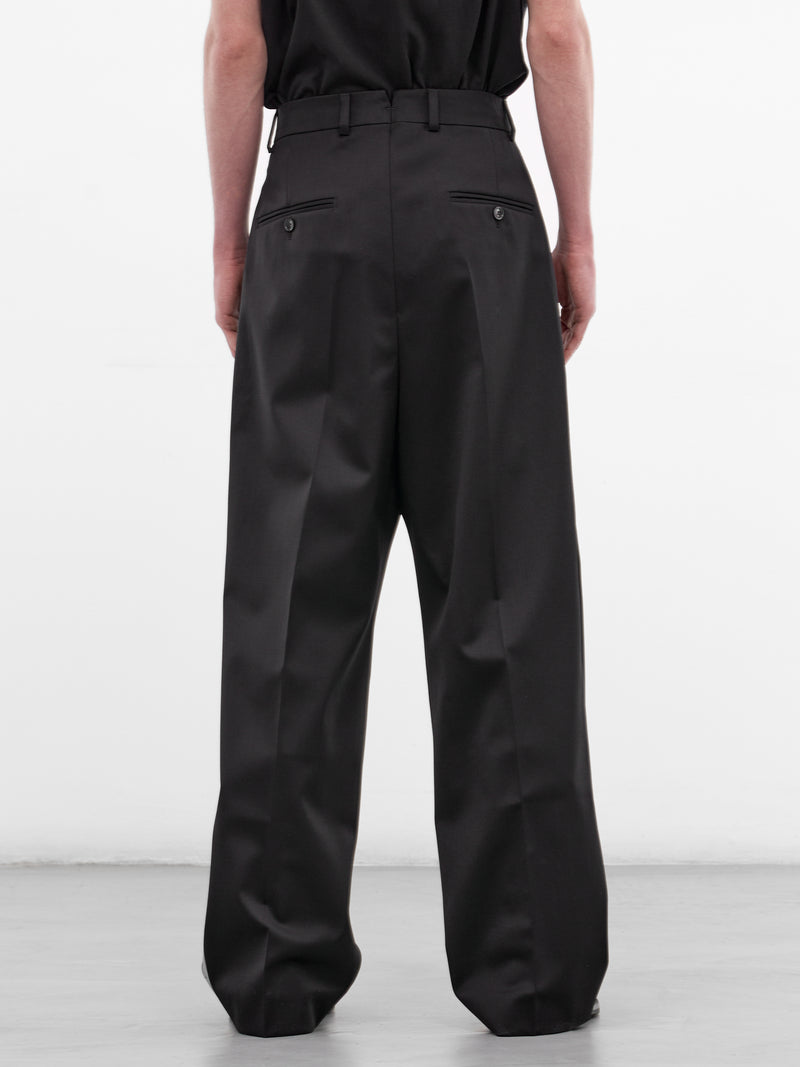 Black Wool Duct Tape Pants (ME76TP026B-BLACK)