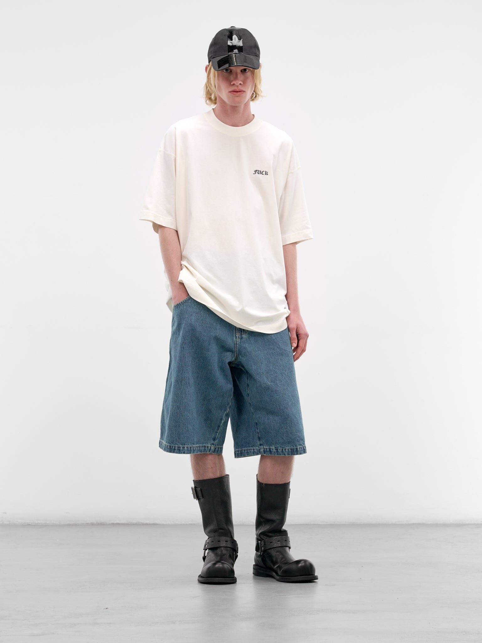 White 'Fuck You' Cotton Tee (ME76TR188V-VANILLA)