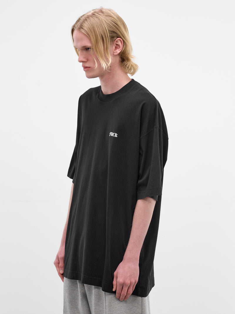 Black 'Fuck You' Cotton Tee (ME76TR189B-BLACK)