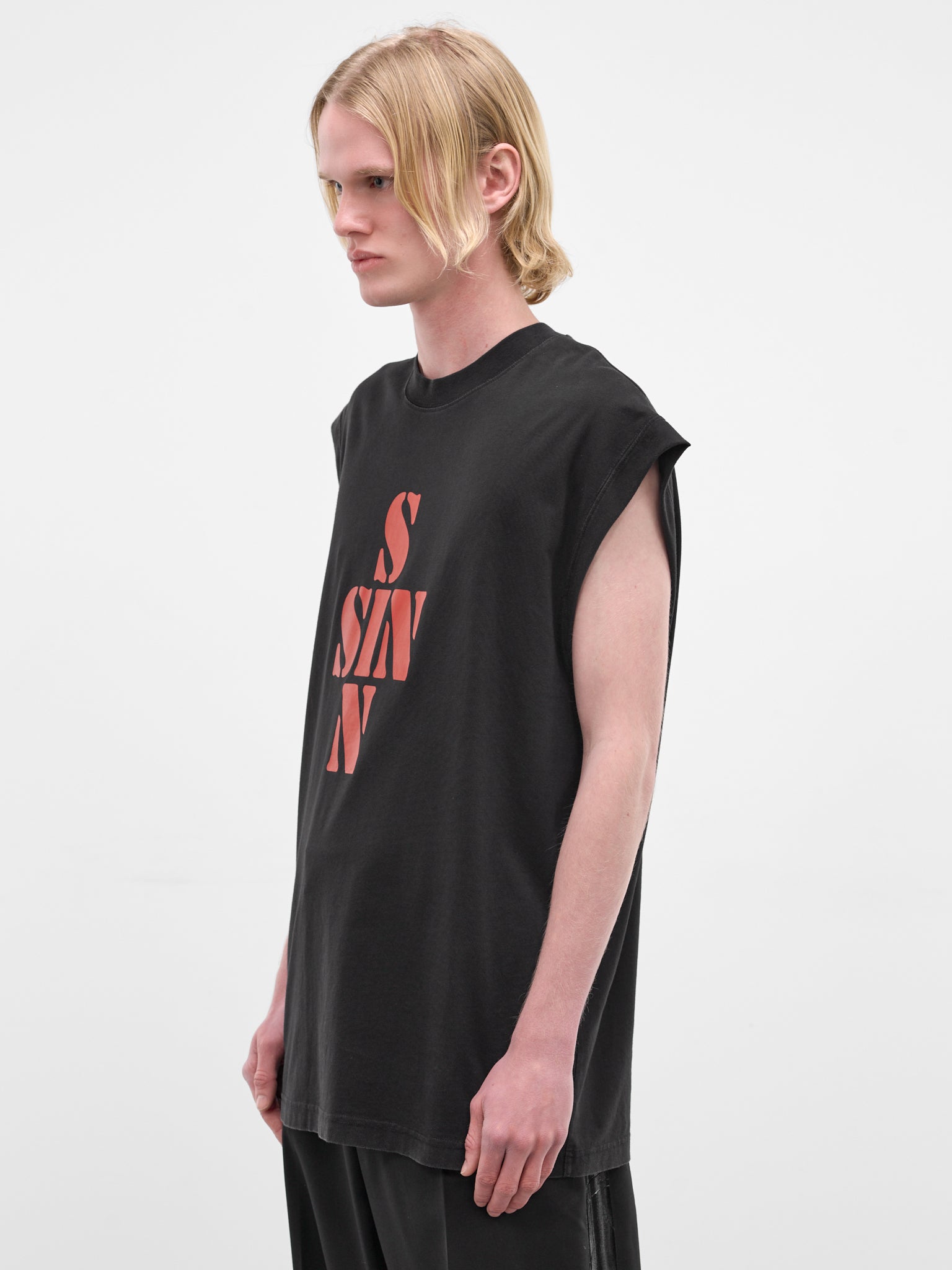 Black 'Sin' Cotton Tank (ME76TR197B-BLACK)