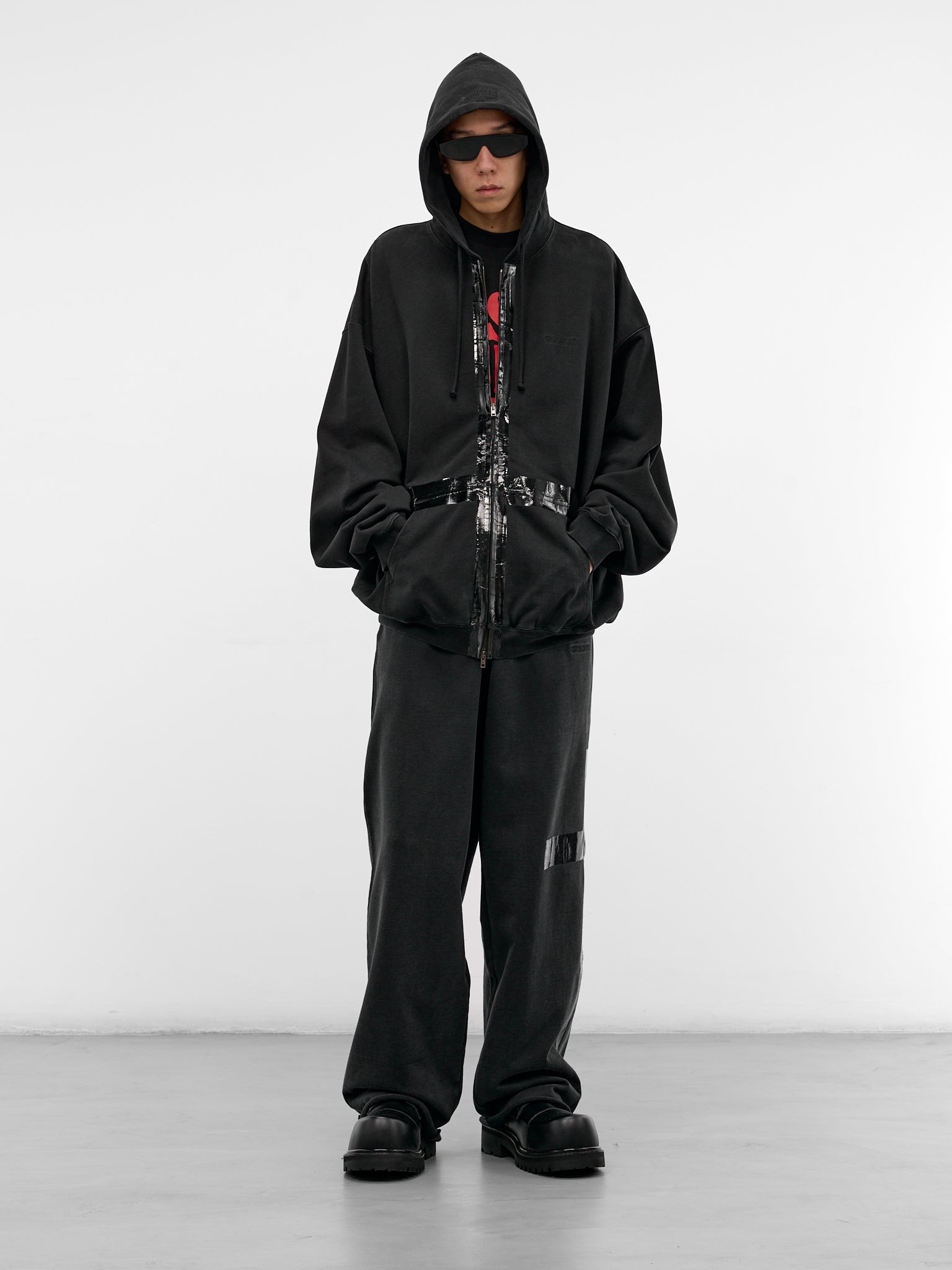 Black Cotton Duct Tape Sweatpants (ME76SP146B-BLACK)