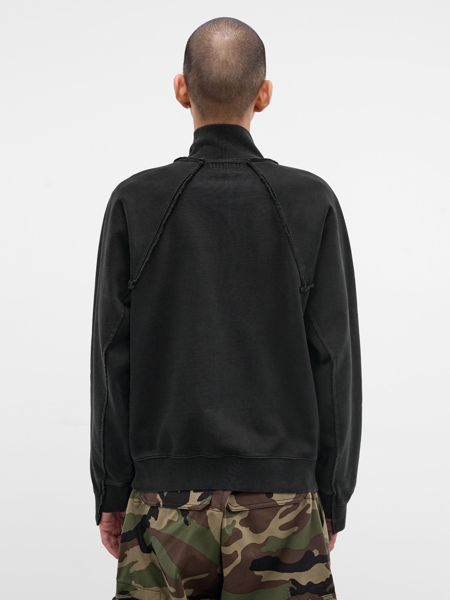 Black Deconstructed Biker Cross Jacket (ME76ZU153B-BLACK)