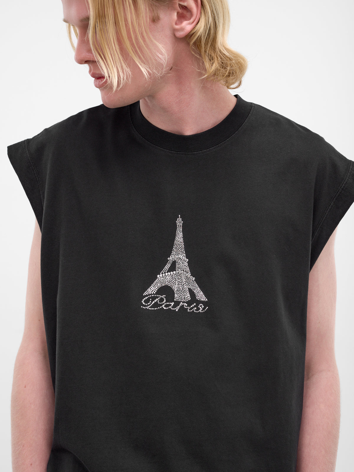 Black Rhinestone Eiffel Tower Tank (ME7TR262B-BLACK)