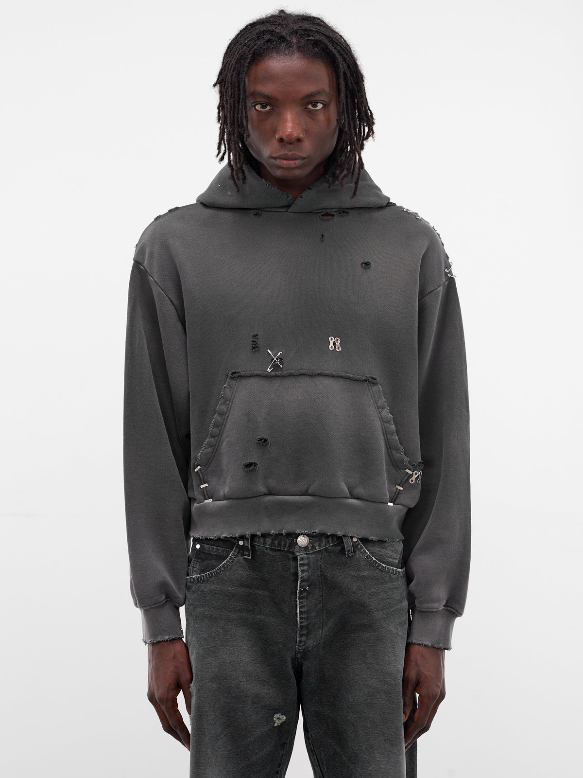 Gray Boxy Distressed Mechanic Hoodie (MECHANIC-HOODIE-GRAY)