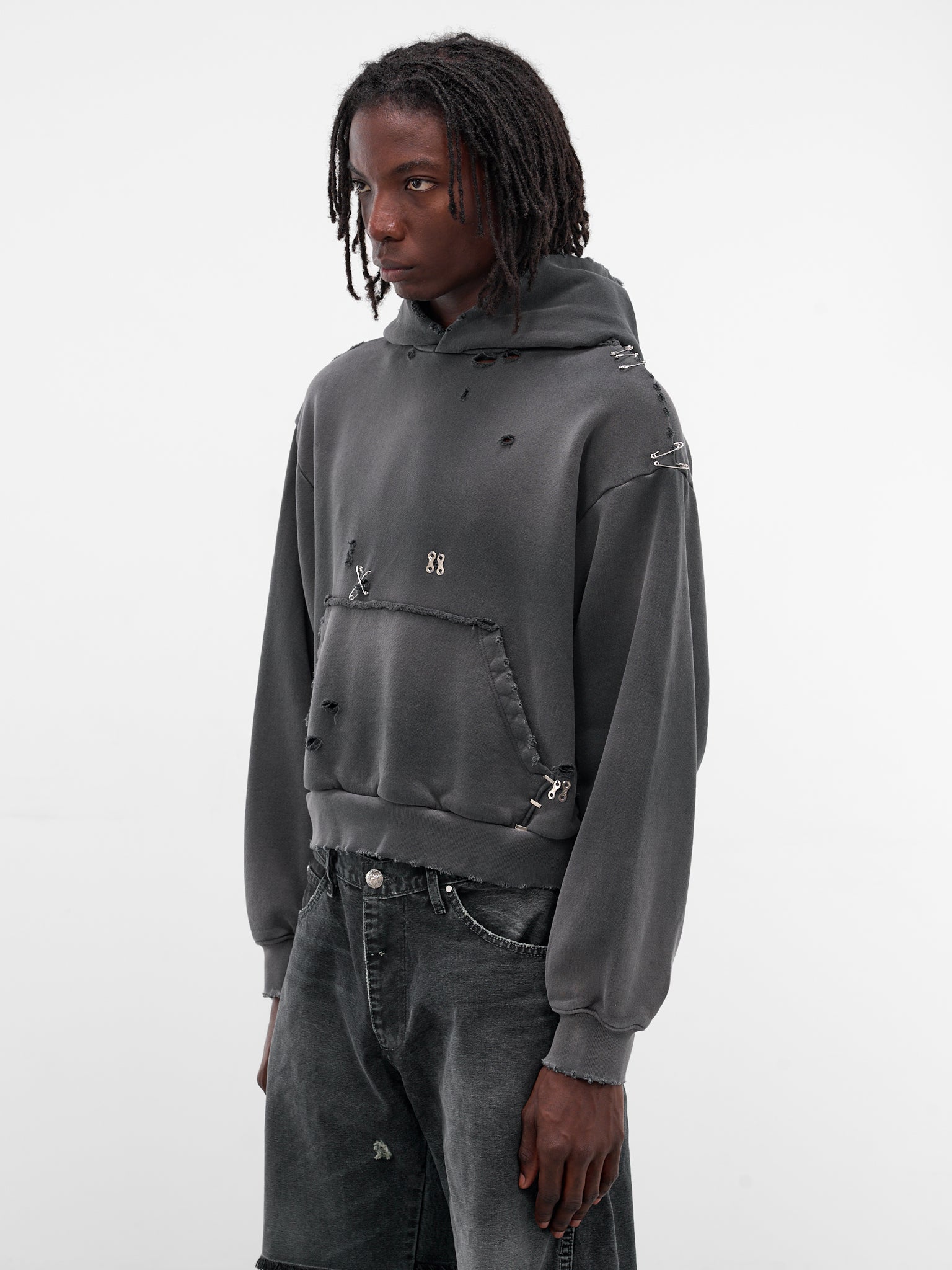 Gray Boxy Distressed Mechanic Hoodie (MECHANIC-HOODIE-GRAY)