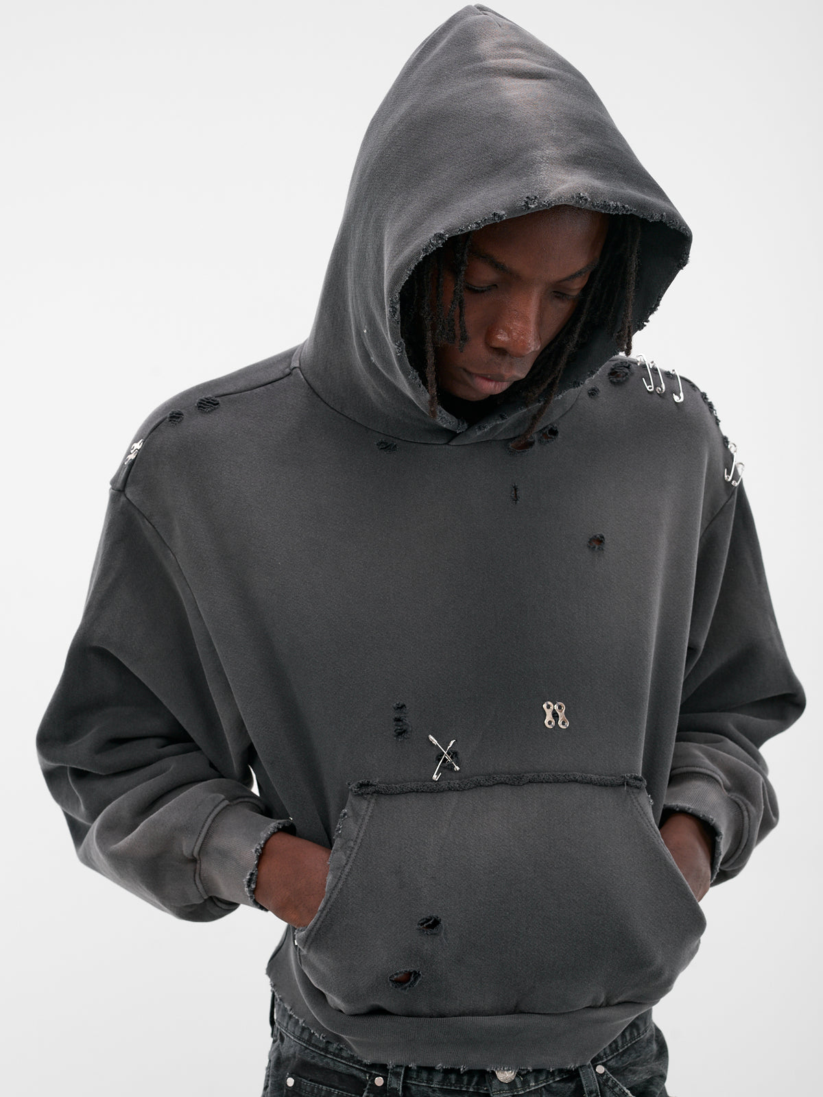 Gray Boxy Distressed Mechanic Hoodie (MECHANIC-HOODIE-GRAY)