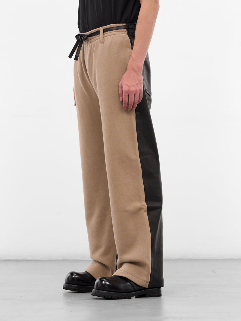 Brown Merge Leather Sweatpants (MERGE-BROWN)