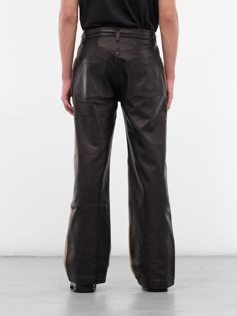 Brown Merge Leather Sweatpants (MERGE-BROWN)
