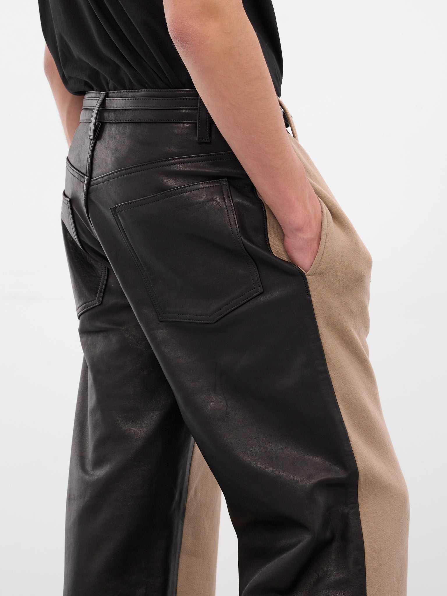 Brown Merge Leather Sweatpants (MERGE-BROWN)