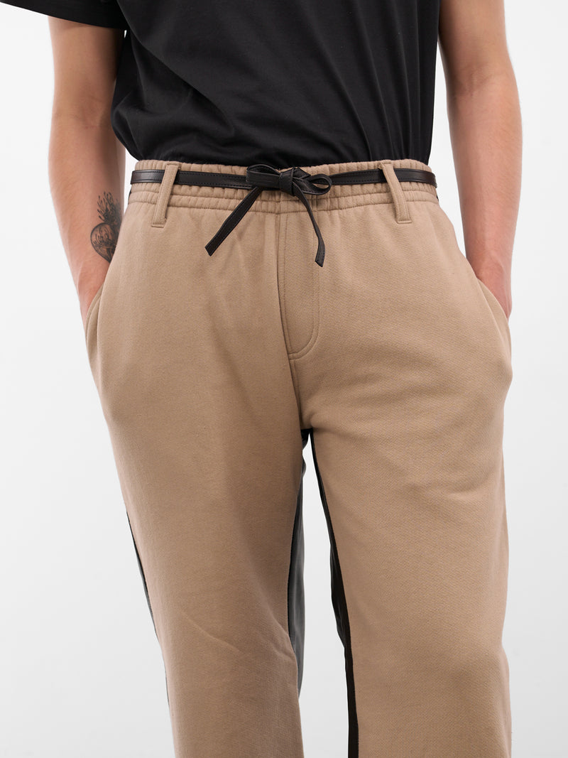 Brown Merge Leather Sweatpants (MERGE-BROWN)