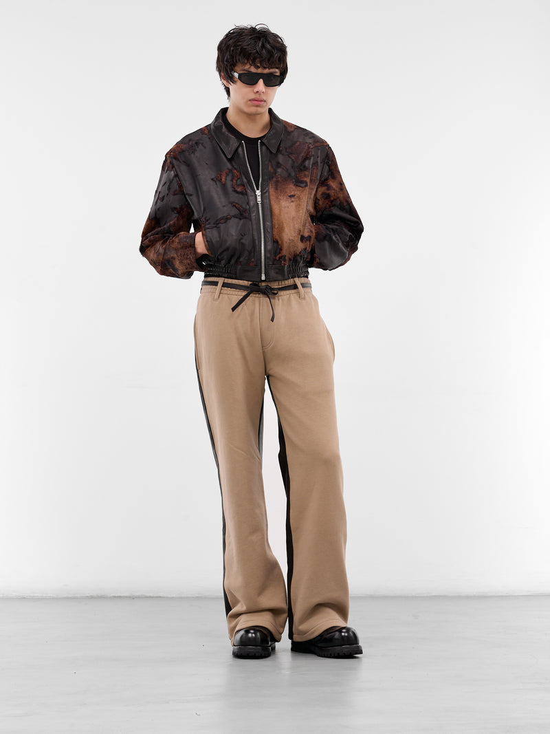 Brown Merge Leather Sweatpants (MERGE-BROWN)