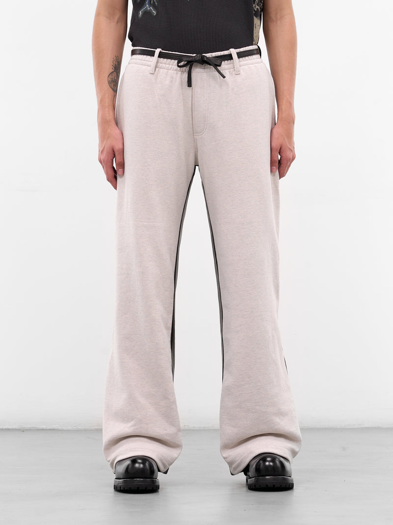 White Merge Leather Sweatpants (MERGE-WHITE)