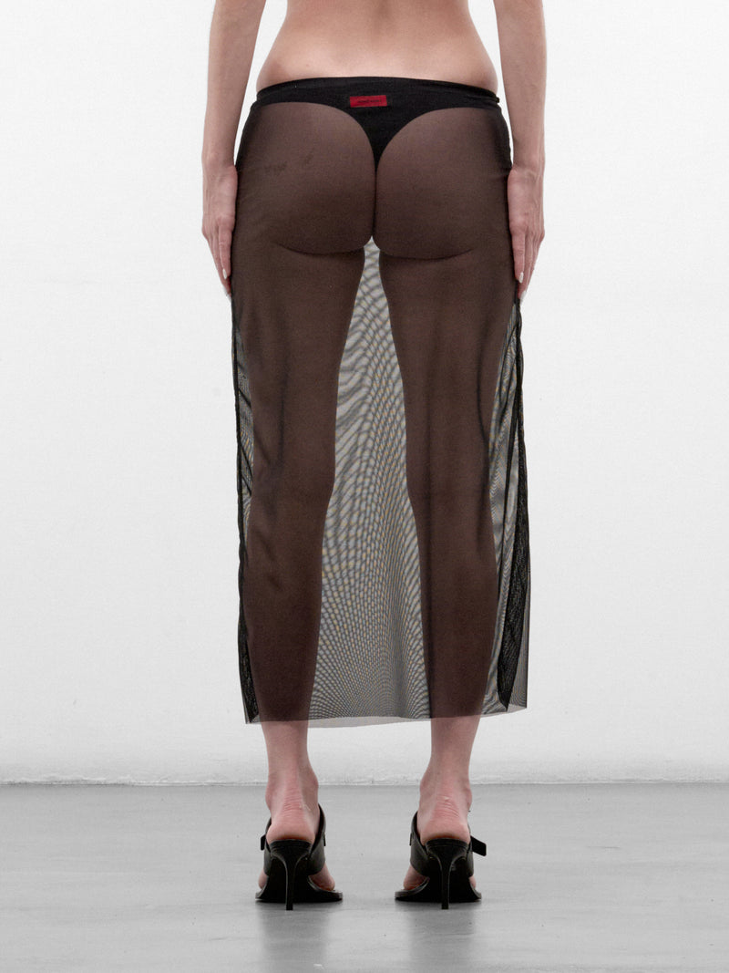 Black Mesh Pencil Midi Skirt (MESH-PENCIL-SKIRT-BLACK)