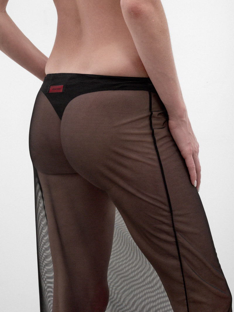 Black Mesh Pencil Midi Skirt (MESH-PENCIL-SKIRT-BLACK)