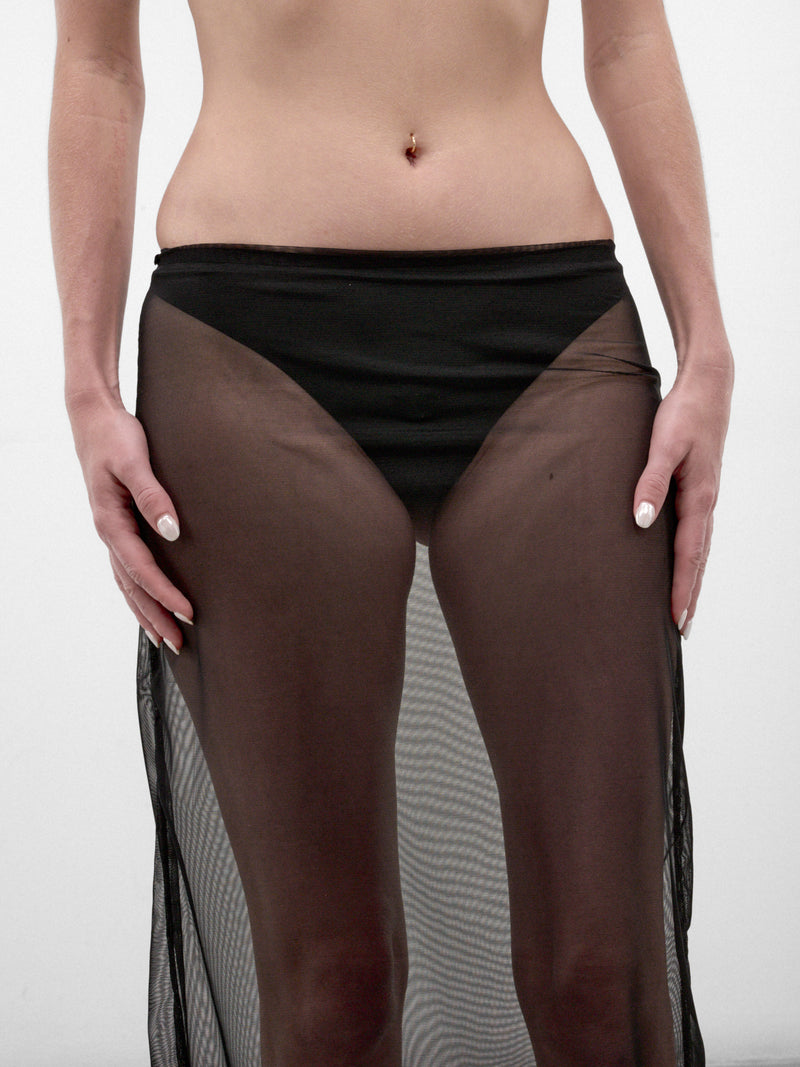 Black Mesh Pencil Midi Skirt (MESH-PENCIL-SKIRT-BLACK)