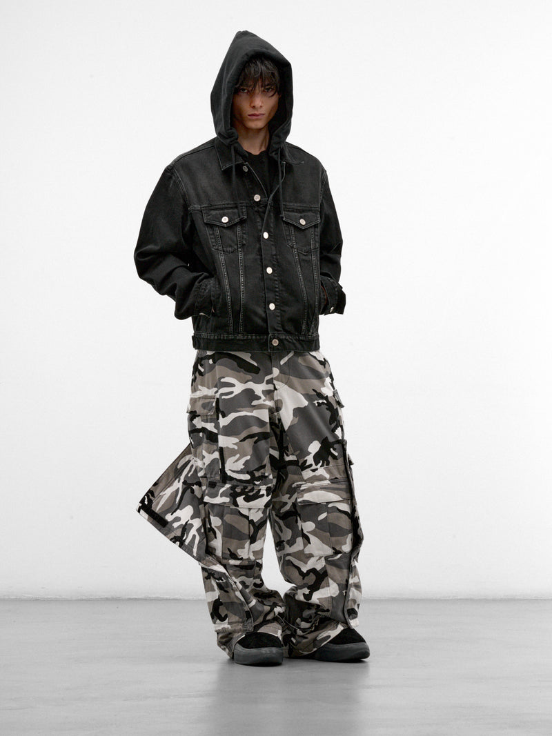 Vintage Black Hooded Denim Jacket (MH27DJ068B-VINTAGE-BLACK)