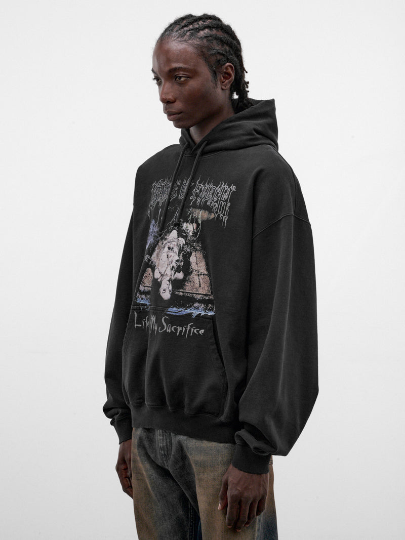 Black Cotton COF Sacrifice Hoodie (MH27HD205B-WASHED-BLACK)
