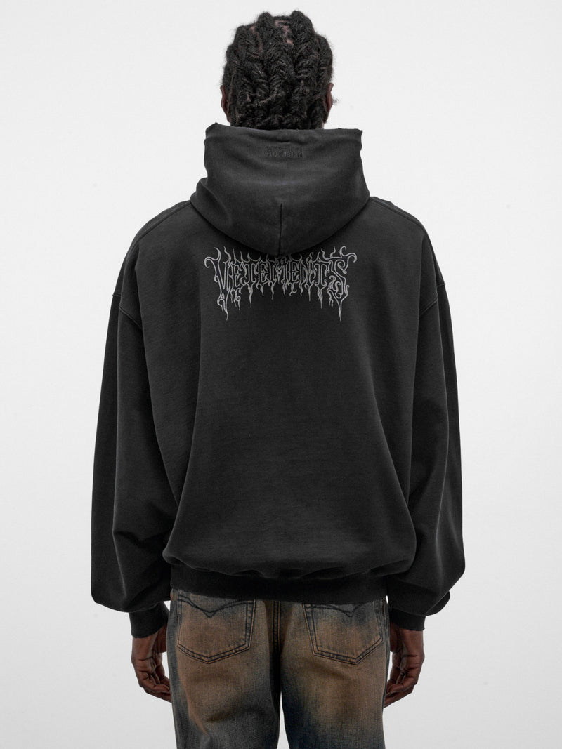 Black Cotton COF Sacrifice Hoodie (MH27HD205B-WASHED-BLACK)