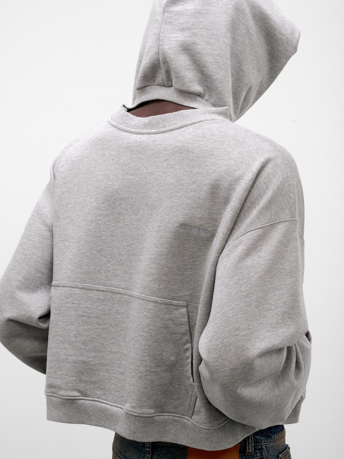 Black Cotton Athletic Logo Hoodie (MH27HD223G-GREY-MELANGE)