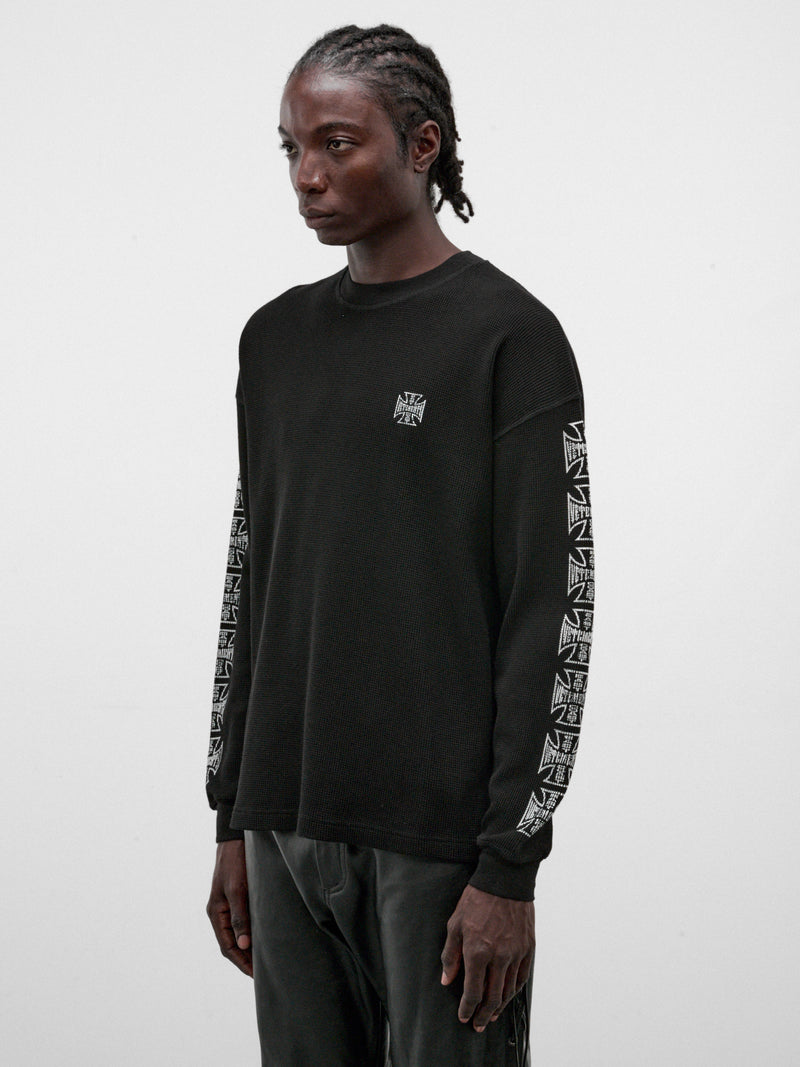 Biker Cross Waffle Long Sleeve (MH27LS213B-BLACK)