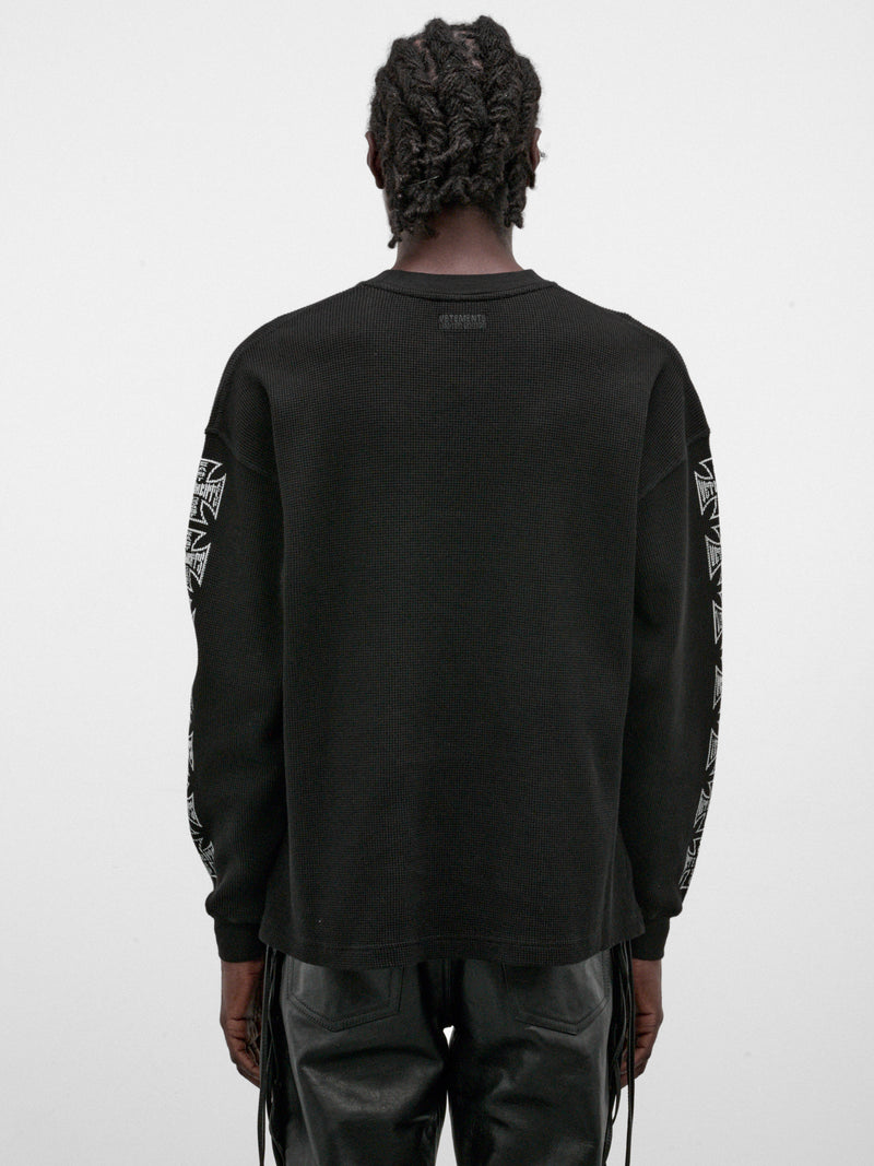 Biker Cross Waffle Long Sleeve (MH27LS213B-BLACK)