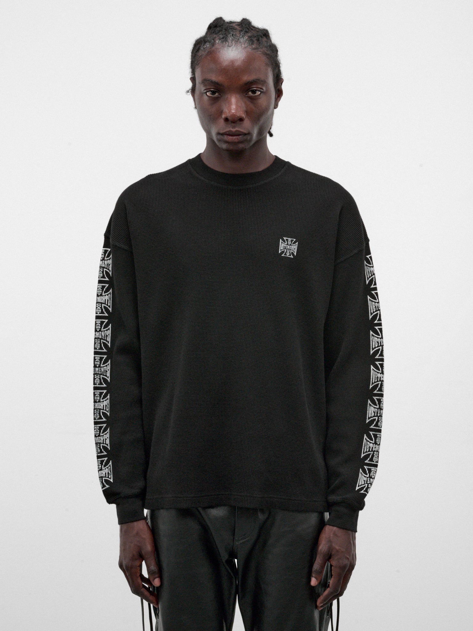 Biker Cross Waffle Long Sleeve (MH27LS213B-BLACK)