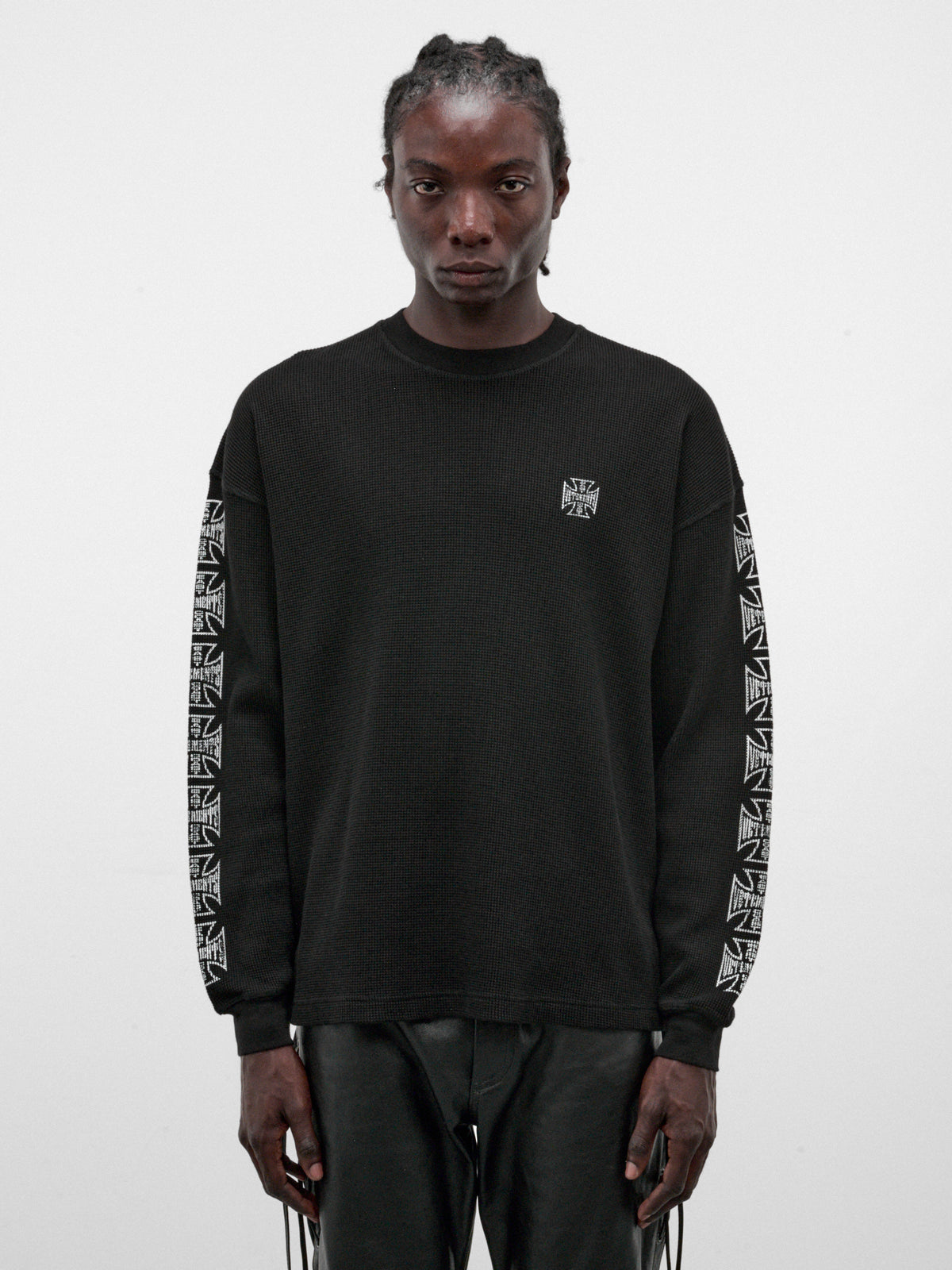 Biker Cross Waffle Long Sleeve (MH27LS213B-BLACK)