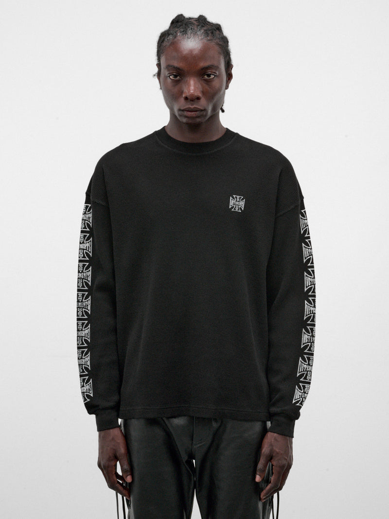 Biker Cross Waffle Long Sleeve (MH27LS213B-BLACK)