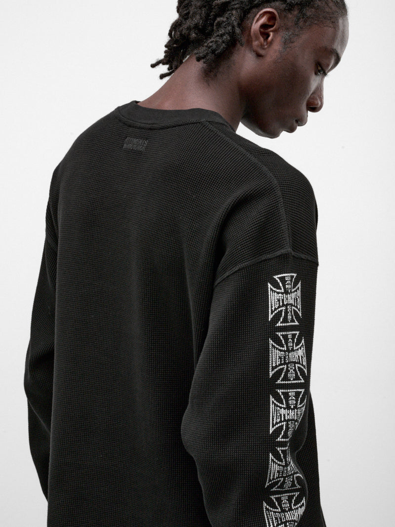 Biker Cross Waffle Long Sleeve (MH27LS213B-BLACK)