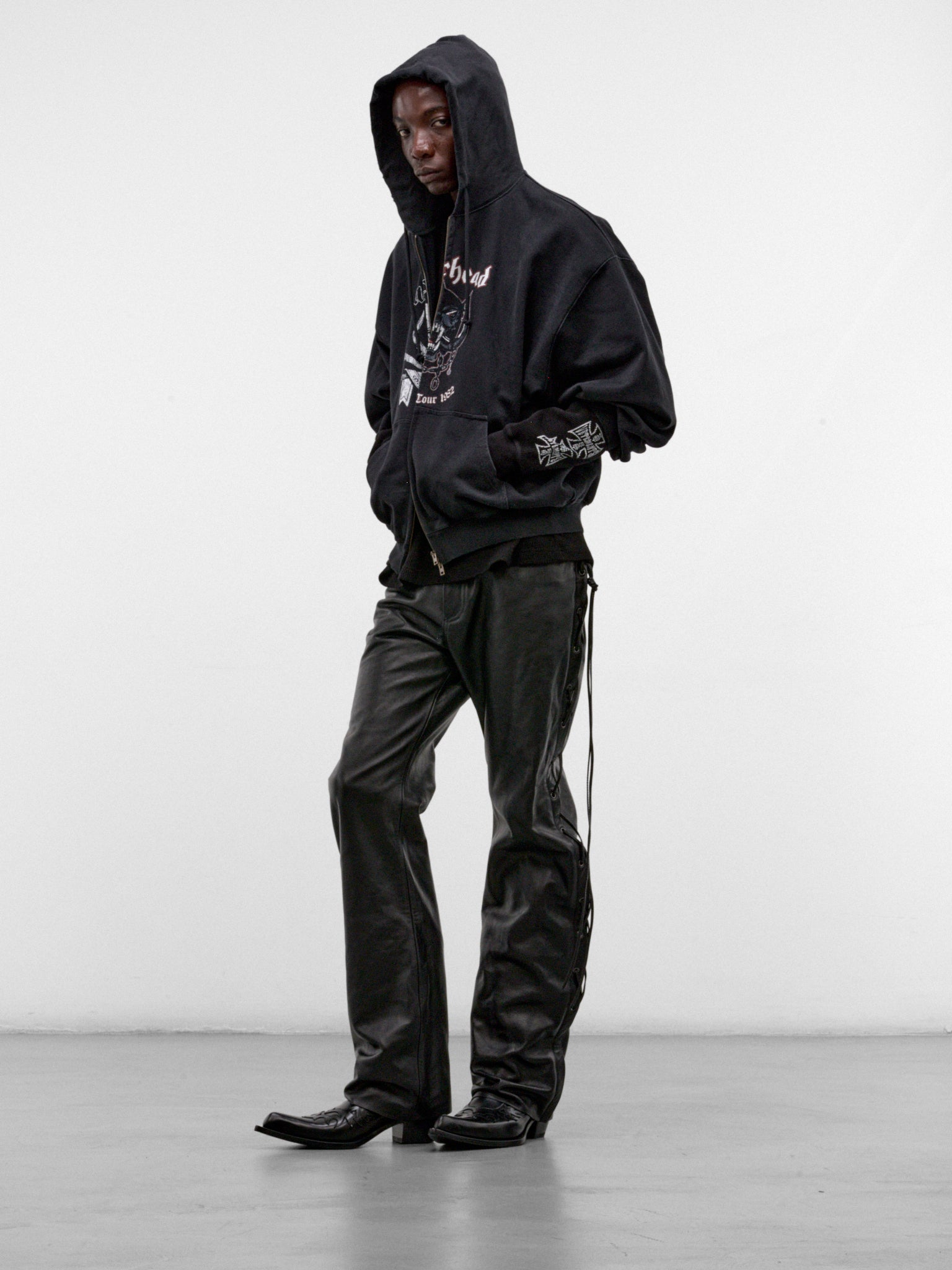 Biker Cross Waffle Long Sleeve (MH27LS213B-BLACK)